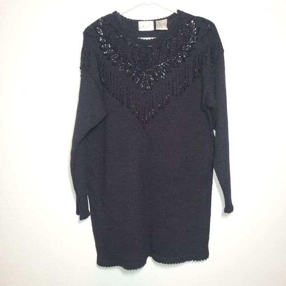 New Vintage Kathie Lee Beaded Sweater Medium - Picture 7 of 11